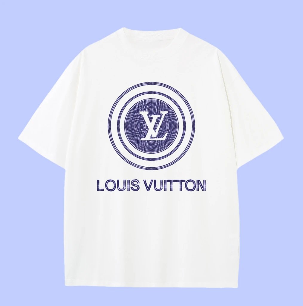 Louis Vuitton LV T-shirt Chest Brand Logo Print logo round Neck Short Sleeve25ss New Pure Cotton Unisex Style T T-shirt OS Loose Fit Base Shirt Half Sleeve T-Shirt Top Half Sleeve