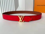 Louis Vuitton LV Belt Top version 【Counter Quality】Belt New Belt3.0cm Women's Belt Metal Buckle Women's Leather Belt with Classic Presbyopic Chessboard Grid Belt with Genuine Goods Packaging No Problem in and out of the Counter Versatile Casual Fashion Fo