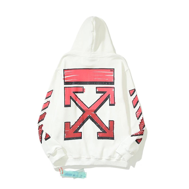 OFF-White Hoodie Cotton Terry Pullover Hoodie Loose Sweater-CY