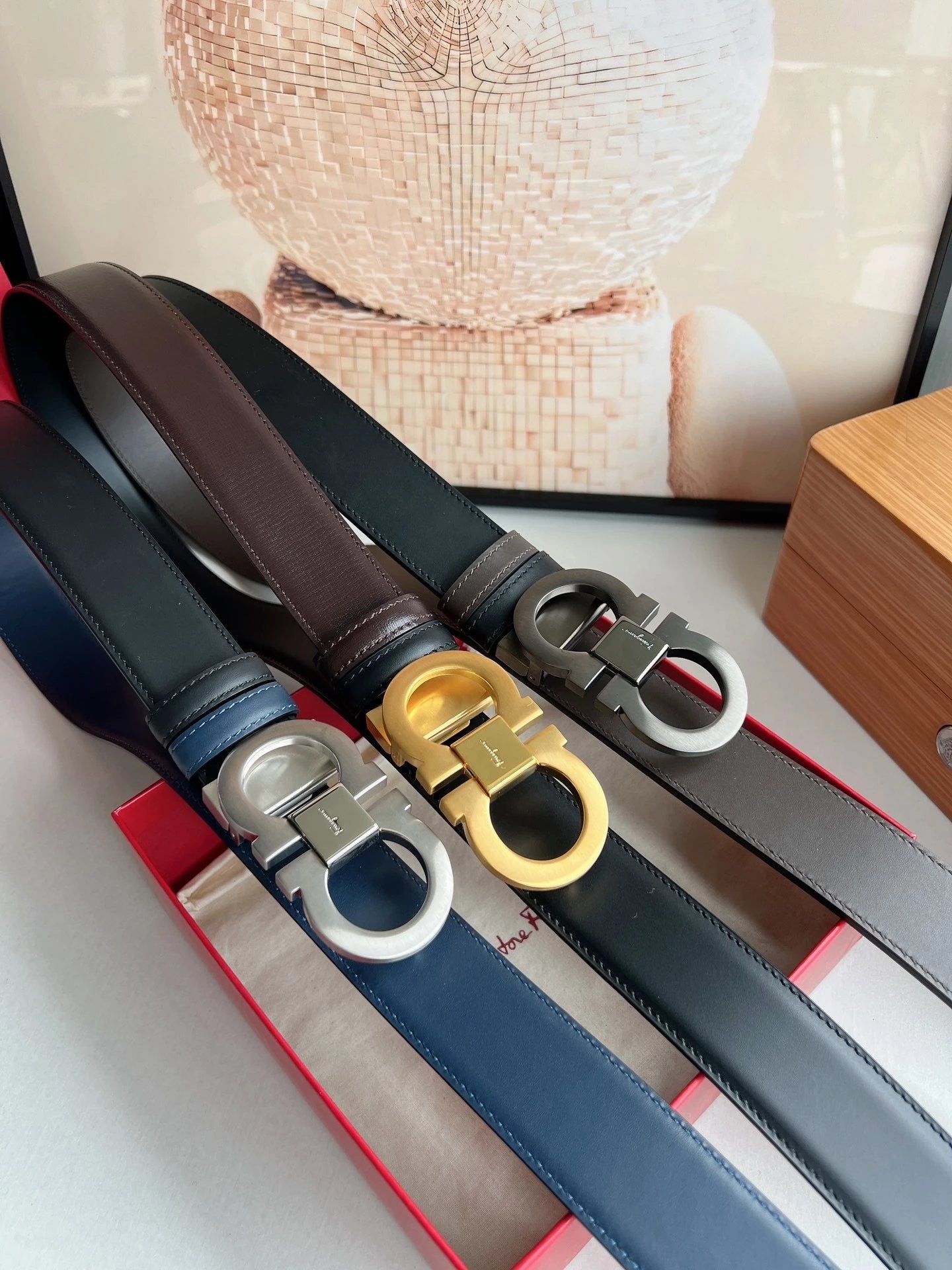 Ferragamo Belt Top version 【Full Package】Belt Width for Men and Women3.5cm with Chip nfc Anti-Counterfeiting Quality Counter Full Set Packaging Italian Double-Sided Cowhide Matching Boutique Brass Buckle Belt Pants Belt