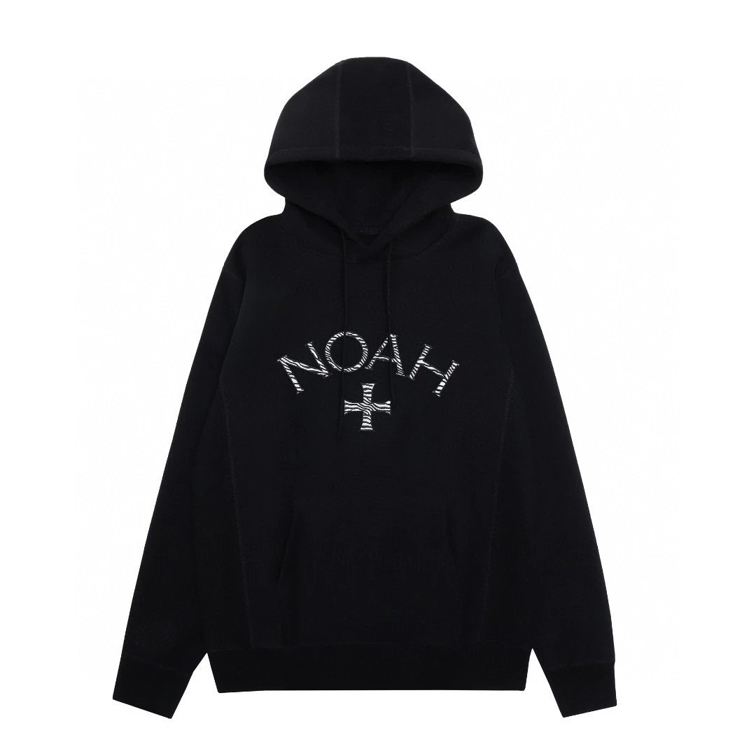 NOAH Hoodie Top Version Early Autumn and Winter Classic Chest Printed Small Cross logo Classic Fashion Brand round Neck Fleece-Lined Sweater Men and Women