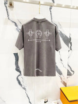 Chrome Hearts T-shirt Front and back Sanskrit letter print logo round Neck Short Sleeve25ss New pure cotton T Unisex T-Shirt OS Drop Shoulder Loose Fit Base Shirt Top T-Shirt Short Sleeve
