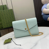 Gucci Women's Bag Top version 【Super Original Leather】2024New Ophidia Series Mini Chain Bag Handbag Embossed Original Leather woc Short Chain Pouch Wallet20cm Model：781555