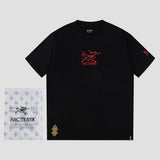 Arc'teryx T-shirt Chest Bird Letter Embroidery logo round Neck Short Sleeve25ss New Pure Cotton Unisex Style T Casual T-Shirt Base Layer Shirt OS Loose Fit Half Sleeve Top Plus Size