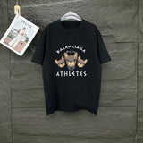Balenciaga T-shirt Chest Dog Pattern Print logo round Neck Short Sleeve25ss New Pure Cotton Unisex Style T Casual T-Shirt Base Layer Shirt OS Loose Fit Half Sleeve Top Plus Size
