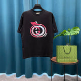 Gucci T-shirt Printing logo Round Neck Short Sleeve Top25ss New Pure Cotton Unisex Style T T-shirt OS Loose Fit Base Shirt Casual Top Short Sleeve T-Shirt