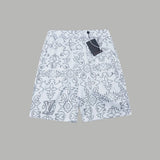 Louis Vuitton LV Shorts Allover Old Flower Print logo Five-point Shorts25ss New Drawstring Casual Pants for Men and Women, Summer Style5Two-in-One Casual Sweatpants Pure Cotton Joggers