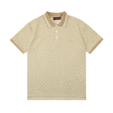 Gucci T-shirt Full Print Double G Letters logo Printing POLO Shirt Lapel Short Sleeve25ss New Unisex Summer Short Sleeve OS Loose T Business Half Sleeve Shirt Plus Size T-Shirt