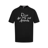 Dior T-shirt Chest Letter Embroidery logo round Neck Short Sleeve25ss New Pure Cotton Unisex Style T Casual T-Shirt Base Layer Shirt OS Loose Fit Half Sleeve Top Plus Size