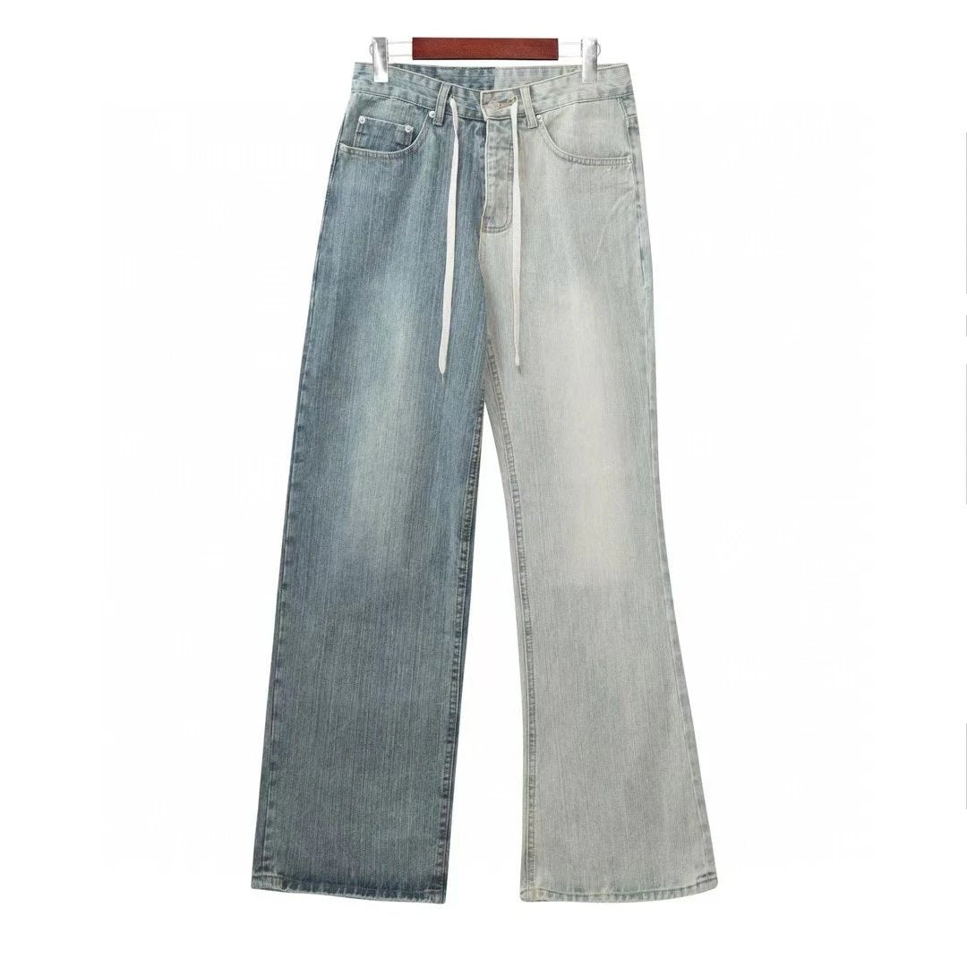Balenciaga Jeans Back Body Letter Sticker Label logo25ss Spring Summer New Straight Slim Fit Jeans Unisex Loose Fit Long Pants