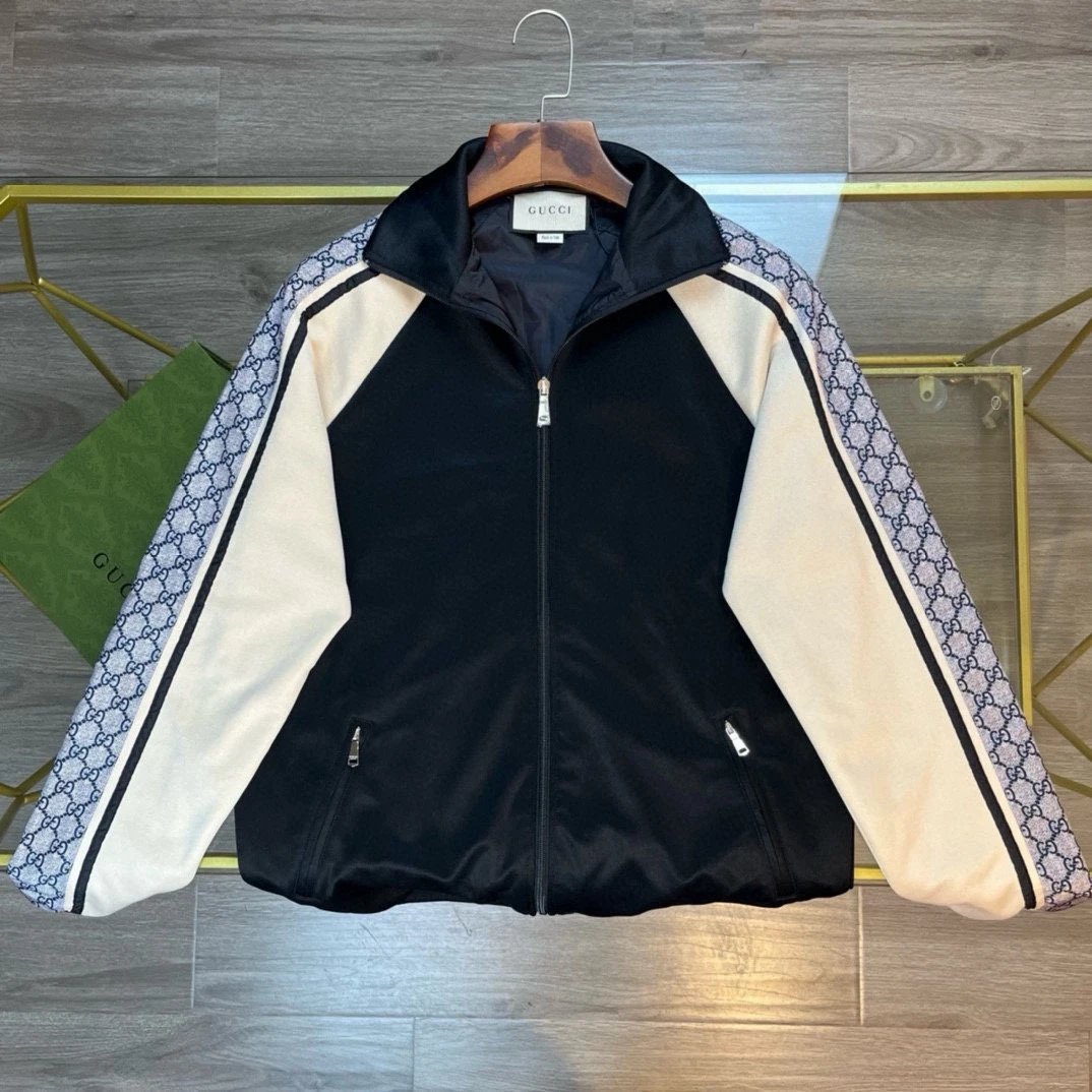 Gucci Jackets Snake Print Patchwork Vintage Classic Jacket Unisex Autumn Winter Sports Casual Loose Fit Versatile