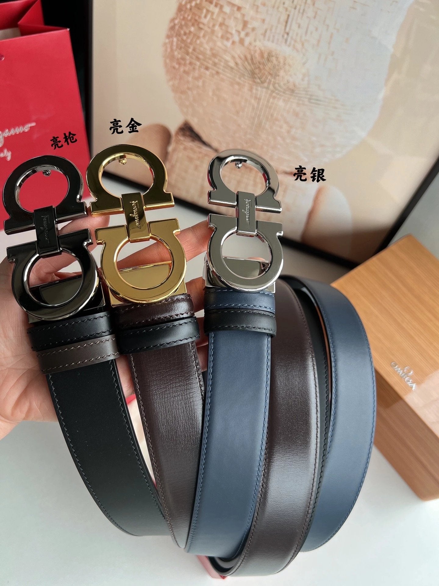 Ferragamo Belt Top version Counter Version Full Package】Belt Width for Men and Women3.5cm with Chip nfc Anti-Counterfeiting Quality Counter Full Set Packaging Italian Double-Sided Cowhide Matching Boutique Brass Buckle Long and Short Belt Pants Belt