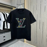 Louis Vuitton LV T-shirt Chest Chain Embroidery with Toothbrush Stitch Technique logo round Neck Short Sleeve25ss New Pure Cotton Unisex Style T T-shirt OS Loose Fit Base Shirt Half Sleeve T-Shirt Top Half Sleeve