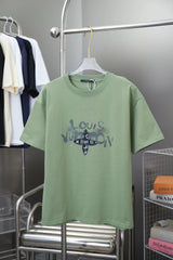 Louis Vuitton LV T-shirt Early Spring New Style Front Letter Print logo round Neck Short Sleeve25ss New Pure Cotton Unisex Style T T-shirt OS Loose Fit Base Shirt Short Sleeve Top T-Shirt