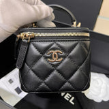 Chanel Women's Bag Top version 【Original Leather Upgraded Version】Home New24P New Color Box Bag Series Original Sheepskin Bag Lipstick Pack Cosmetic Bag Small Box Bag Box Bag Intrazone Mirror Bag Style New Women Bag Handle Box Bag Leisure Bag Shoulder Bag