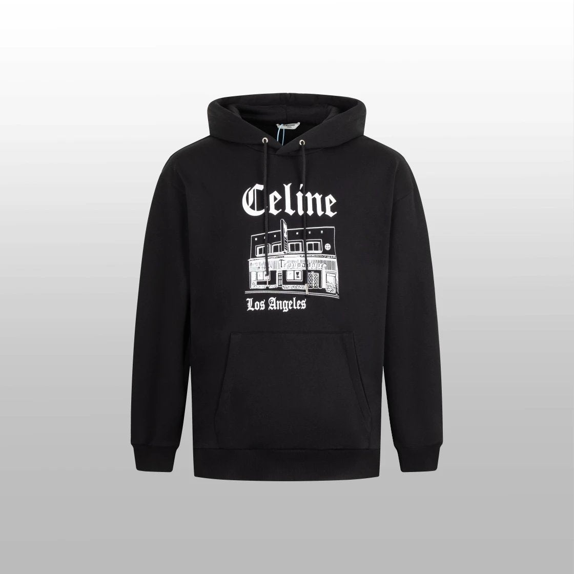 Celine Hoodie Black and white chest logo Hooded Sweatshirt Jacket Hoodie Top Unisex Sports Casual OS Loose fit versatile style