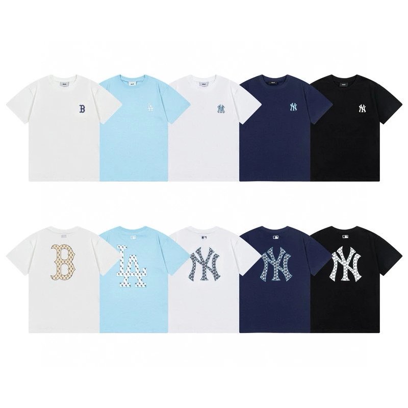 MLB T-shirt Top Version Counter Same Style Pure Cotton Summer Men's and Women's Same Fashion Loose All-Matching2024New Short Sleeve T T-shirt