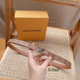 Louis Vuitton LV Belt Top version 【Counter Quality】Belt New Belt2.0cm Women's Belt Metal Buckle Women's Leather Belt with Classic Presbyopic Chessboard Grid Belt with Genuine Goods Packaging No Problem in and out of the Counter Versatile Casual Fashion Fo