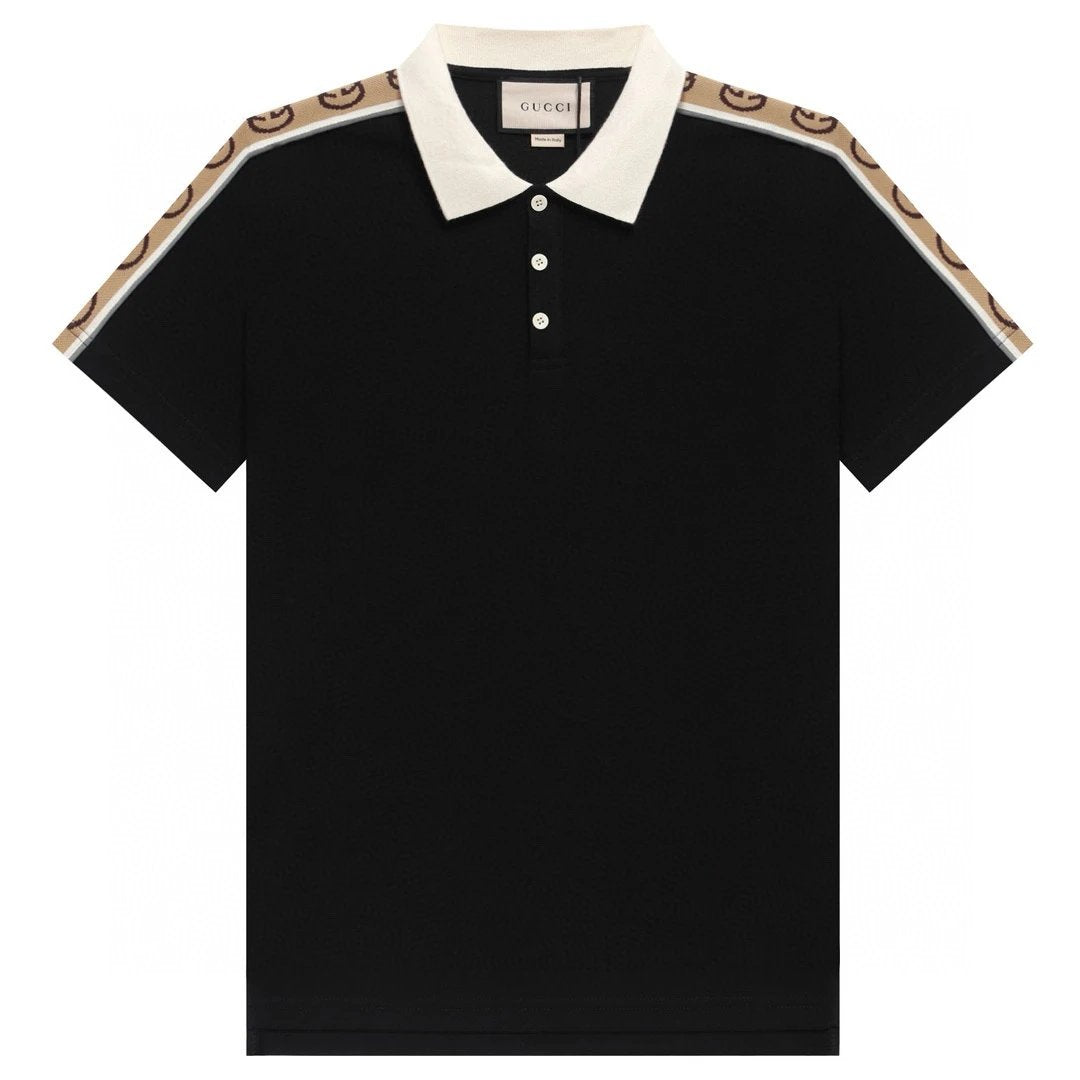 Gucci T-shirt Double Shoulder Brand logoPOLO Shirt Lapel Short Sleeve25ss New Unisex Summer Short Sleeve OS Loose T Business Half Sleeve Shirt Plus Size T-Shirt