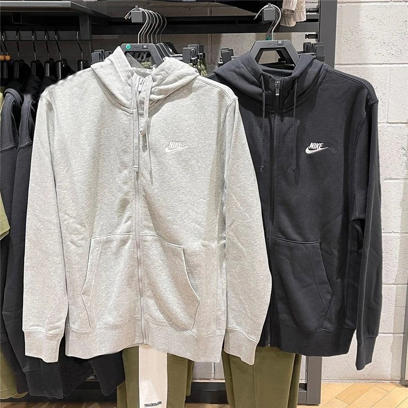 Nike Jackets Embroidered Hooded Small Hook Men's and Women's Running Sports Casual Knitted Jacket Cardigan Jacket BV2649