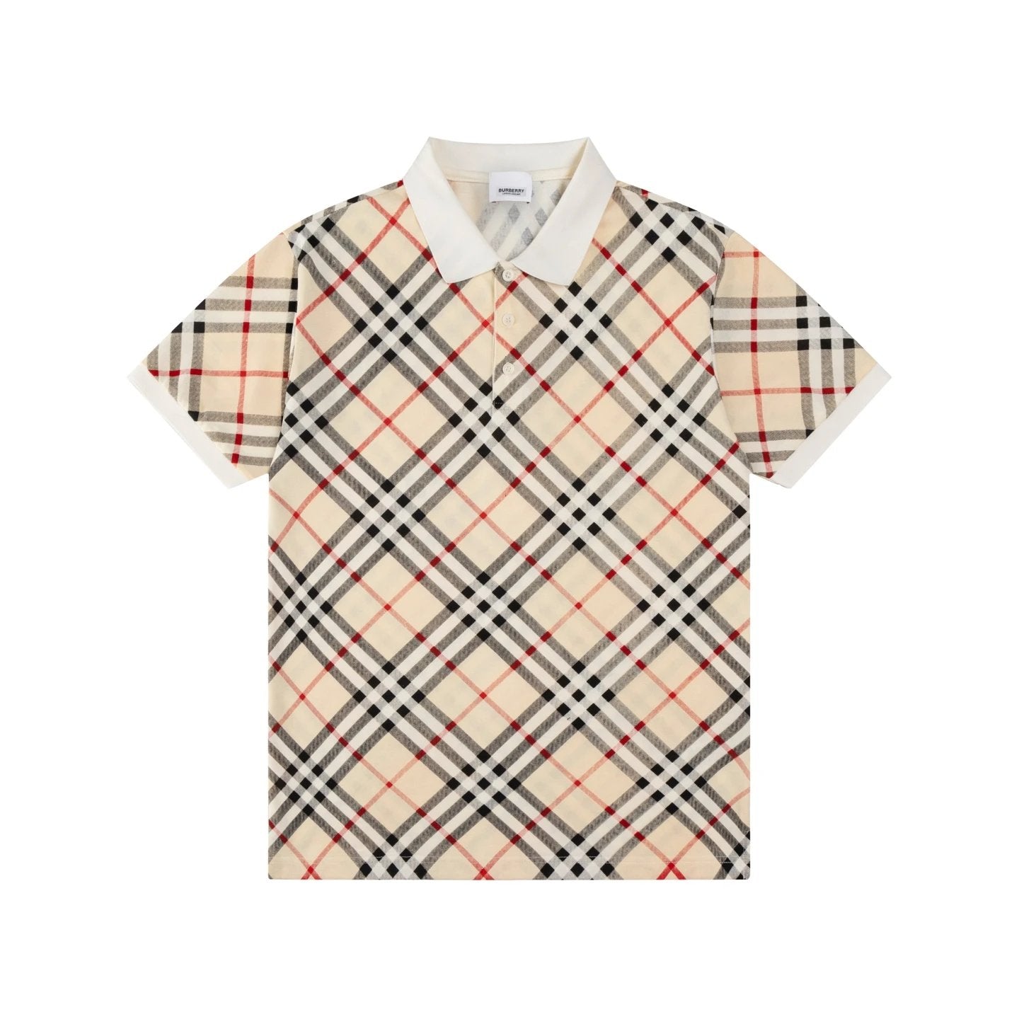 Burberry T-shirt Full Print Plaid Pattern logo Printing POLO Shirt Lapel Short Sleeve25ss New Unisex Style OS Loose T Summer Half Sleeve Business Shirt Plus Size T-Shirt