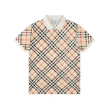 Burberry T-shirt Full Print Plaid Pattern logo Printing POLO Shirt Lapel Short Sleeve25ss New Unisex Style OS Loose T Summer Half Sleeve Business Shirt Plus Size T-Shirt