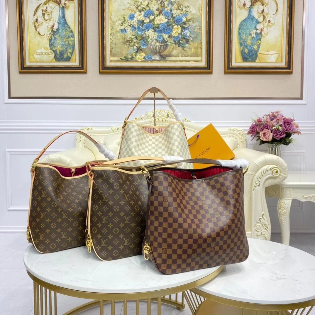 Louis Vuitton LV Women's Bag Top version 【Super Original Leather】Classic Vintage Bag M50155/M50157Rose Red Delightful Mid-Ancient Shopping Bag Large Capacity Handbag Beach Bag Commuter Bag Presbyopic Tote Bag Tote Bag Women's Bag Mummy Bag Chessboard Hand