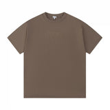 LOEWE T-shirt Embroidery on the chest logo round Neck Short Sleeve25ss New Pure Cotton Unisex Style T Casual T-Shirt Base Layer Shirt OS Loose Fit Half Sleeve Top Plus Size