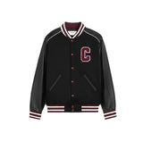 Celine Jackets Black and Red Color Baseball Jacket Short Coat Towel Embroidery American Letter Unisex Street Style Padded Thickened