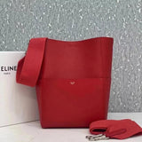 Celine women's bag Top version 【Level Surrogate Shopping】Large Size SeauSangleBucket Large Bucket Bag tote Tote Bag Litchi Grain Cowhide Commuter Bag Celine Women's Bag Mummy Bag sangle Bucket Bag Large