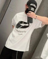 Balenciaga T-shirt Sun Hat with Chest Illustration Print logo round Neck Short Sleeve25ss New Pure Cotton Unisex Style T Casual T-Shirt Base Layer Shirt OS Loose Fit Half Sleeve Top Plus Size