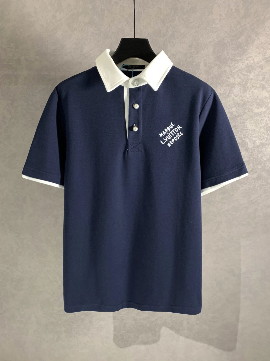 Louis Vuitton LV T-shirt Chest Letters logo Embroidery POLO Shirt Lapel Short Sleeve25ss New Unisex Summer Short Sleeve OS Loose T Business Half Sleeve Shirt Plus Size T-Shirt