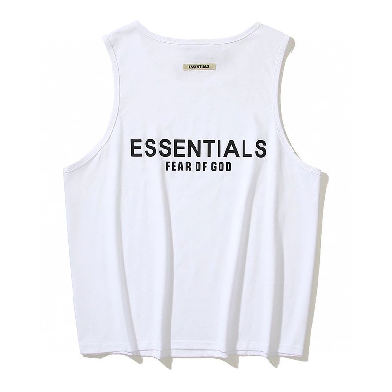 ESSENTIALS T-shirt Double Line New Silicone Letter Vest Trendy Men and Women Summer