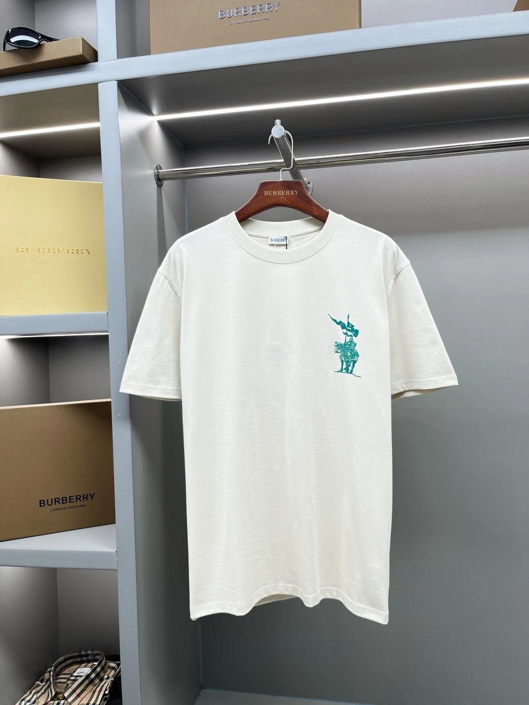 Burberry T-shirt Logo Print logo round Neck Short Sleeve25ss New pure cotton T Unisex T-Shirt OS Loose Fit Base Shirt Top Half Sleeve T-Shirt
