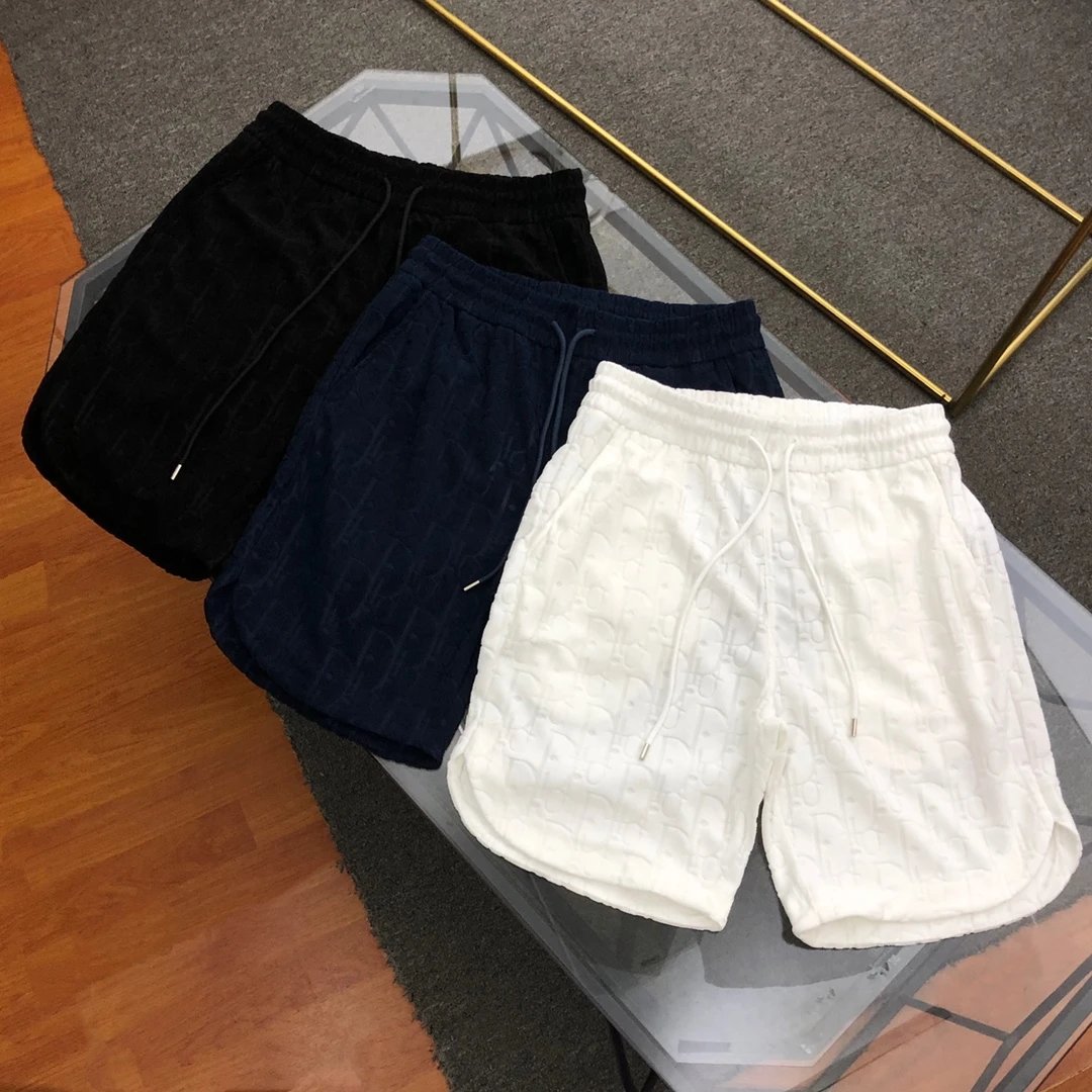Dior shorts Allover Letter Jacquard Pattern logo Five-point Shorts25ss New Drawstring Casual Pants for Men and Women, Summer Style5Two-in-One Casual Sweatpants Pure Cotton Joggers