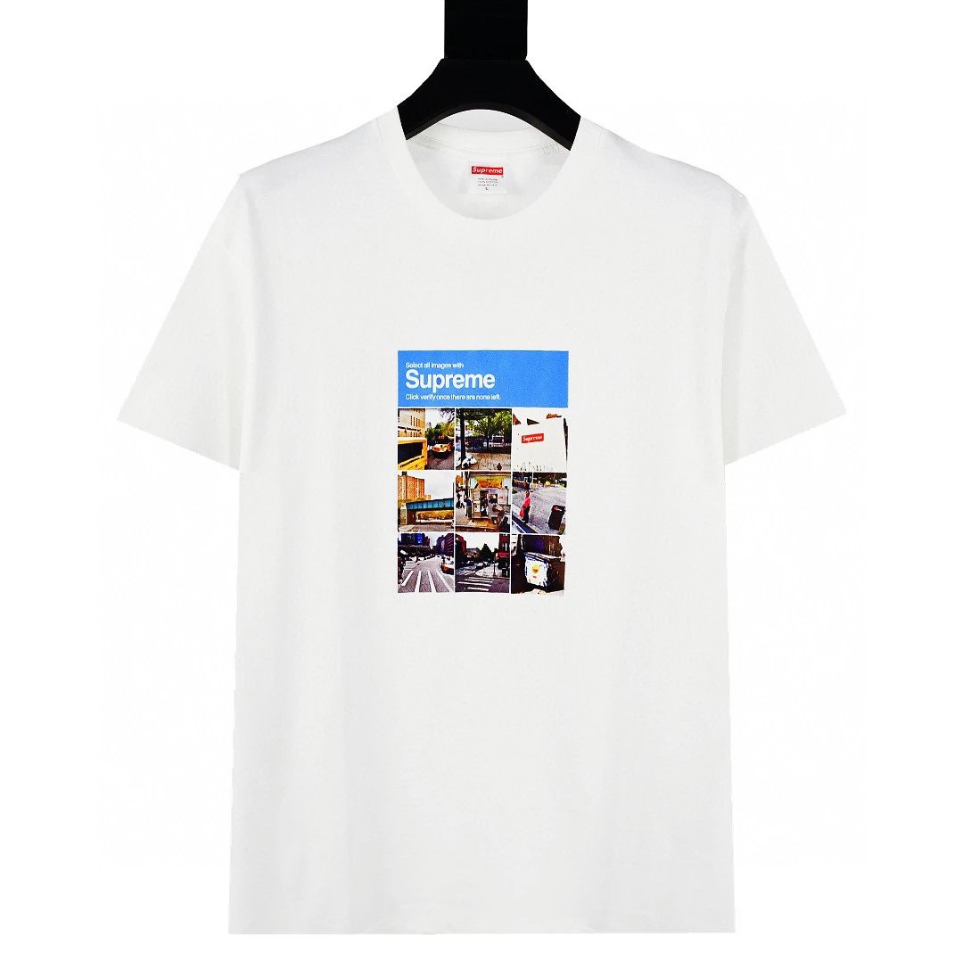 Supreme T-shirt Top Version Short Sleeve T T-shirt Men's Summer Trendy Women's New Loose Half-Sleeve Top Cotton Official Website Flagship