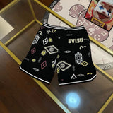 Evisu Shorts Top Version Printed Spring and Summer Five-Point Casual Shorts Men Fashion Brands Pants