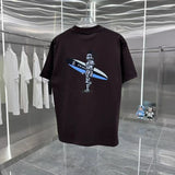 Burberry T-shirt Back Surf Rider Print logo round Neck Short Sleeve25ss New Pure Cotton Unisex Style T Casual T-Shirt Base Layer Shirt OS Loose Fit Half Sleeve Top Plus Size