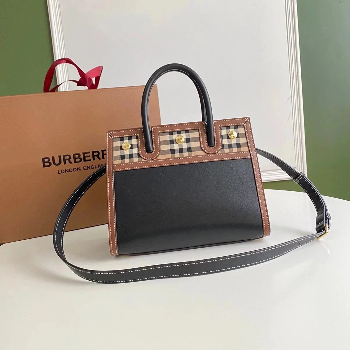 Burberry Women's Bag Top version 【Level Surrogate Shopping】New Tote Bag Shopping Bag Title Terler Handbag Tote Bag Commuter Bag Office Worker Messenger Bag Women's Bag