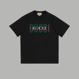 Gucci T-shirt Color-Block Letter Print Crew Neck Short Sleeve Cotton T Unisex T-Shirt OS Loose Fit Base Shirt Casual Simple T-Shirt