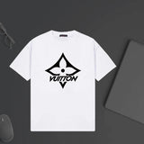 Louis Vuitton LV T-shirt Four-leaf Clover Letter Print on Chest logo round Neck Short Sleeve25ss New Pure Cotton Unisex Style T T-shirt OS Loose Fit Base Shirt Top Half Sleeve T-Shirt