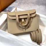 Hermes women's bag Top version 【Handmade Imported Fabric Beeswax Thread】H Home halzan22cm25cm Horseshoe Bag Shoulder Bag Multi-Functional One Bag Multi-Purpose Messenger Bag Handbag Fashion Casual Famaous Brand Women's Bag
