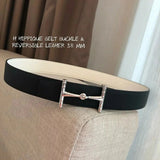 Hermes Belt Top version High Quality2020New Men's Leather Belt Smooth H Buckle Business Casual Belt Double-Sided Available Calf Leather3.8cm