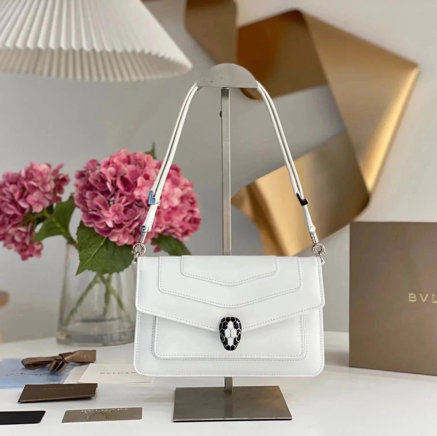 BVLGARI Bag Top version 【Original Factory】New Underarm Bag Bag Decorated with a Snake's Head2022Summer Latest Popular Flap Bag Messenger Bag Shoulder Bag New Women's Bag