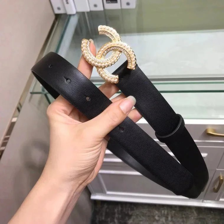 Chanel Belt Top version 3.0cm Belt Classic Style Belt Pure Original Leather Italian Imported Cowhide Double-Sided Head Layer Cowhide Thin Belt Double g Fashion Casual Xiaoxiangjia Genuine Leather Belt