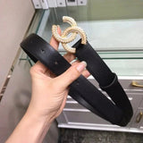 Chanel Belt Top version 3.0cm Belt Classic Style Belt Pure Original Leather Italian Imported Cowhide Double-Sided Head Layer Cowhide Thin Belt Double g Fashion Casual Xiaoxiangjia Genuine Leather Belt
