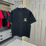 Louis Vuitton LV T-shirt Backside Dot Print Craft logo round Neck Short Sleeve25ss New Pure Cotton Unisex Style T T-shirt OS Loose Fit Base Shirt Half Sleeve T-Shirt Top Half Sleeve