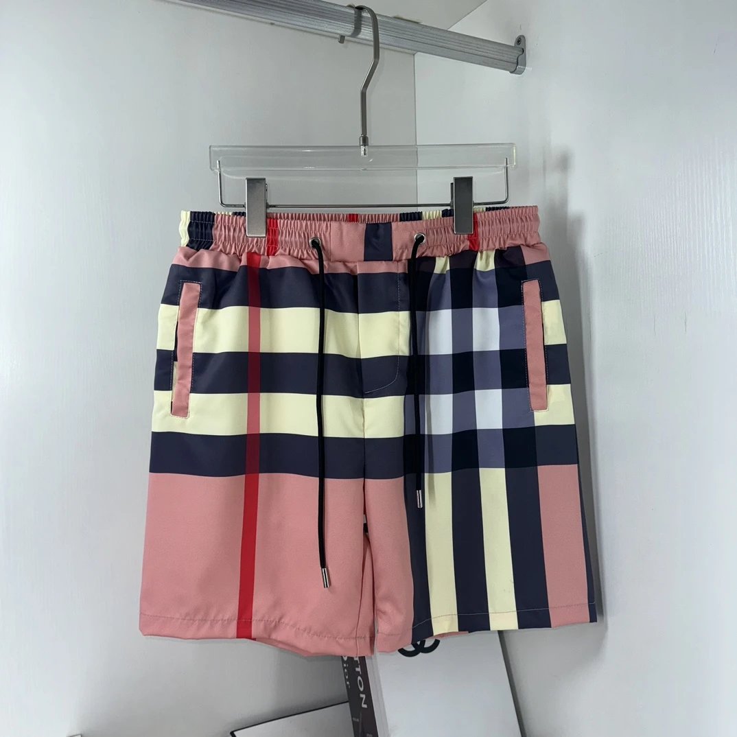 Burberry Shorts Classic Full Print Plaid logo Beach Shorts25ss New Five-Point Pants os Loose Quick-Dry Unisex Casual Trendy Brand Big Shorts5Pants