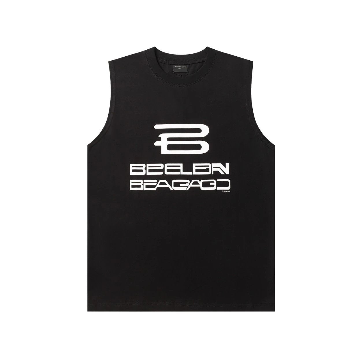 Balenciaga T-shirt Front and Back AI Synthetic Letter Print logo Sleeveless Short Sleeve Sleeveless Vest25ss New Pure Cotton Unisex Base Shirt T T-shirt OS Loose Fit Half Sleeve T-Shirt