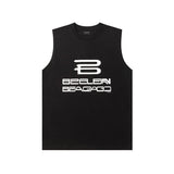 Balenciaga T-shirt Front and Back AI Synthetic Letter Print logo Sleeveless Short Sleeve Sleeveless Vest25ss New Pure Cotton Unisex Base Shirt T T-shirt OS Loose Fit Half Sleeve T-Shirt